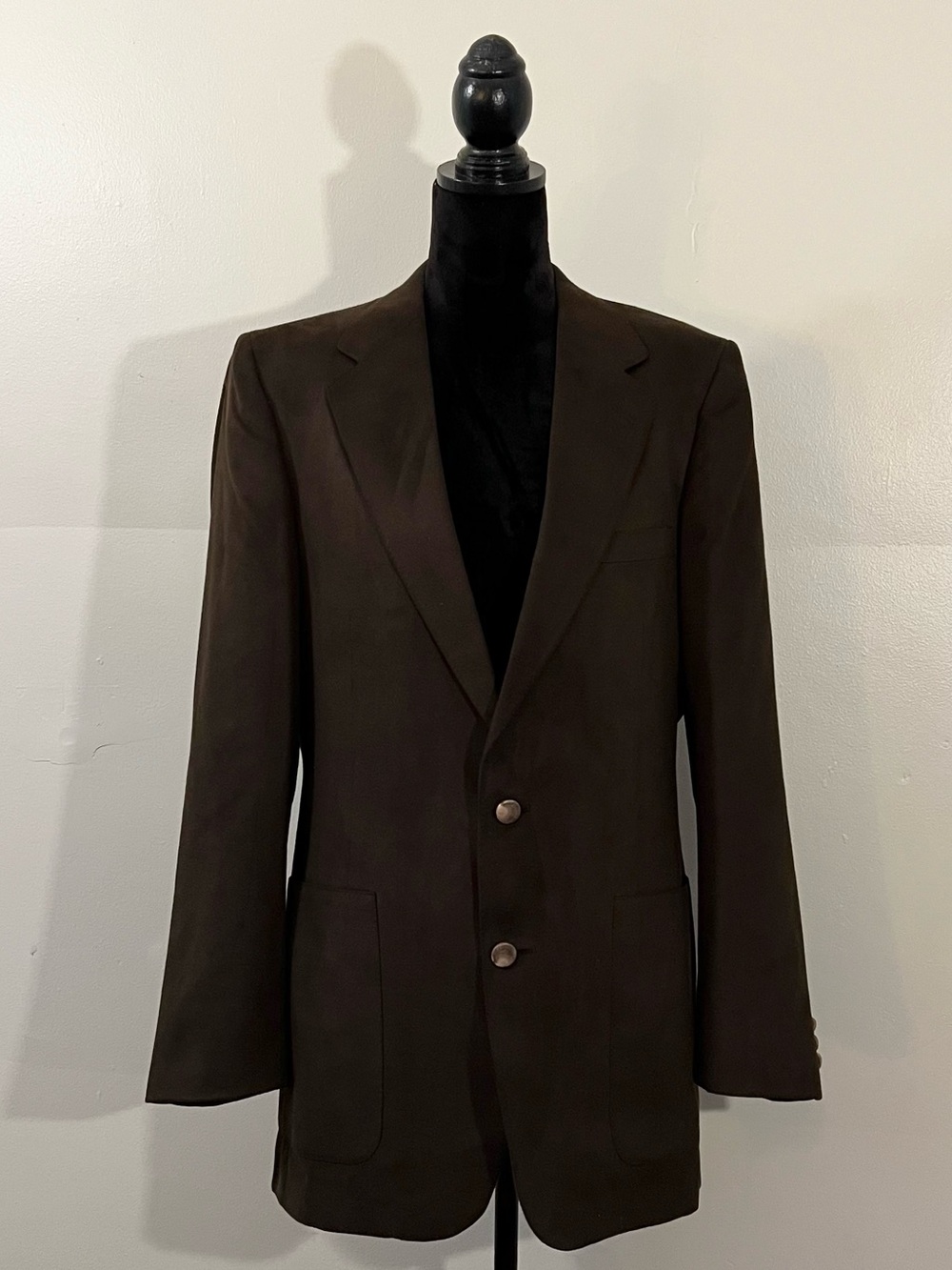 Vintage Lanvin Brown Feather Suede sports coat jacket retro tailored luxury